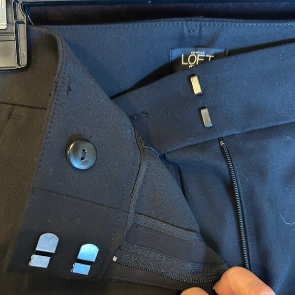 LOFT Marisa Skinny Ankle Pants stretch trousers in BLACK - Picture 6 of 7